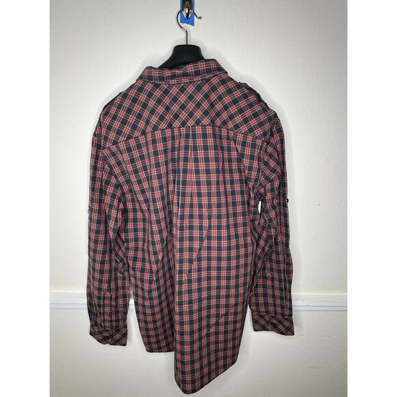 Tommy Hilfiger Big Logo Trim Fit Long Sleeve Button Up Shirt Men’s red Blue‎ XL - Picture 7 of 12